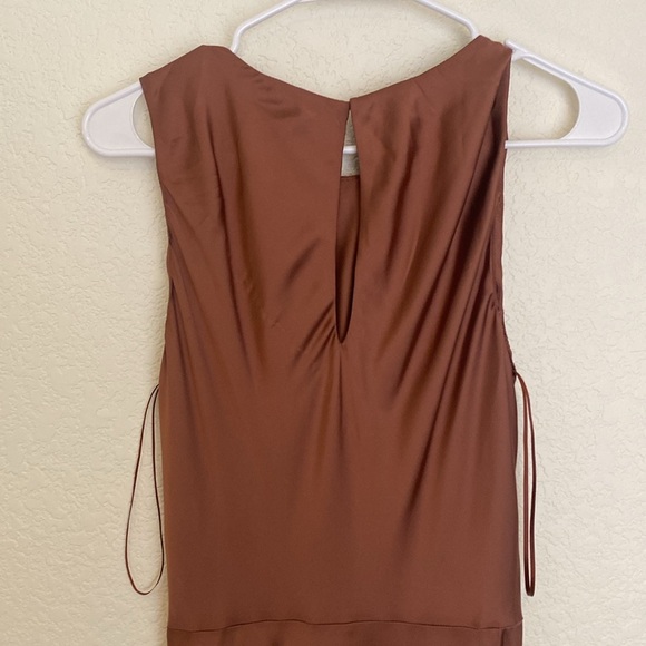 Socialite High Low Satin Maxi Trapeze Dress medium - Picture 8 of 10